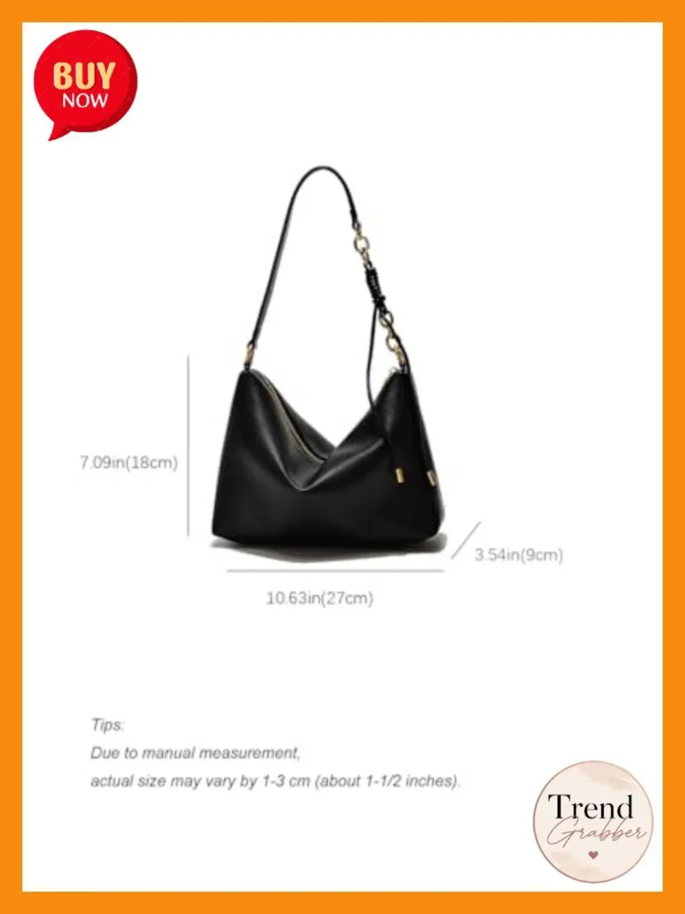 Soft Vegan Leather Hobo Shoulder Bag with Chain Strap